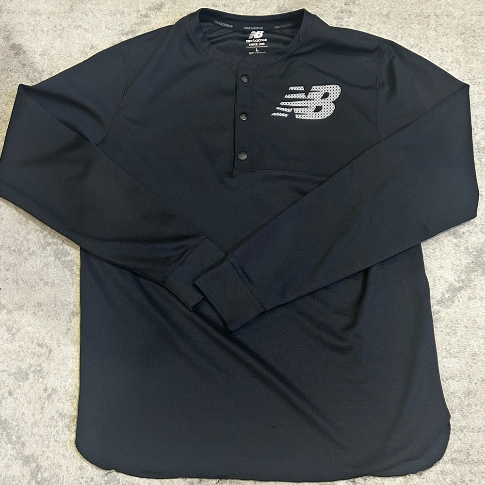 New Balance Black Baseball Henley
